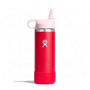 Hydro Flask 18 oz Kids Wide Mouth w/ Straw Cap Goji | WVGQ-58102