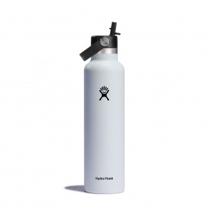 Hydro Flask 24 oz Standard Mouth with Flex Straw Cap Hvide | ELMF-26407