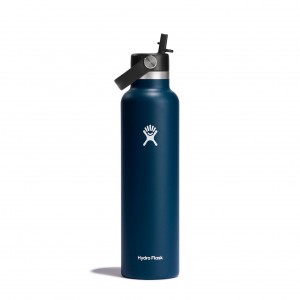 Hydro Flask 24 oz Standard Mouth with Flex Straw Cap Indigo | JDOC-12839