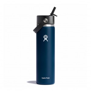 Hydro Flask 24 oz Wide Mouth with Flex Straw Cap Indigo | BEKD-17246