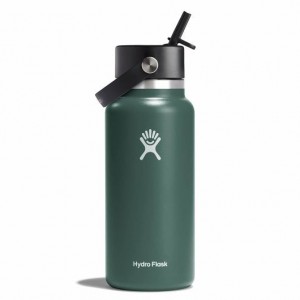 Hydro Flask 32 oz Wide Mouth with Flex Straw Cap Fir | CAJR-21780