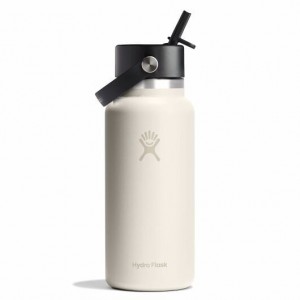 Hydro Flask 32 oz Wide Mouth with Flex Straw Cap Ivory | NBPE-90253