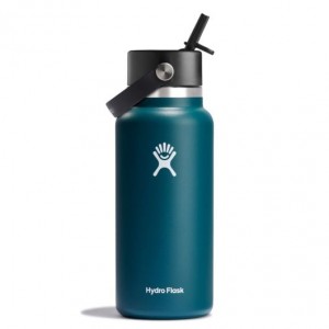 Hydro Flask 32 oz Wide Mouth with Flex Straw Cap Jade | OAWJ-42768