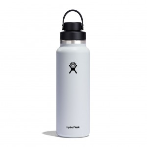 Hydro Flask 40 oz Wide Mouth with Flex Chug Cap Hvide | LKFT-95016